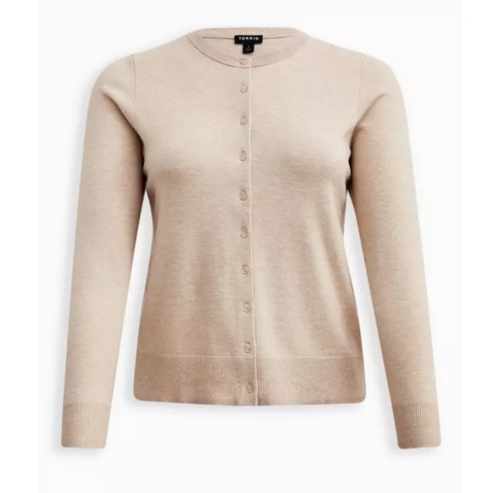 TORRID NWT Everyday Soft Cardigan Crew Sweater Oatmeal 0657 - Picture 1 of 7
